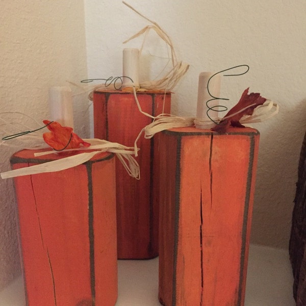 Rustic Wooden Pumpkins, Pumpkin Decor, Rustic Thanksgiving Decor ...