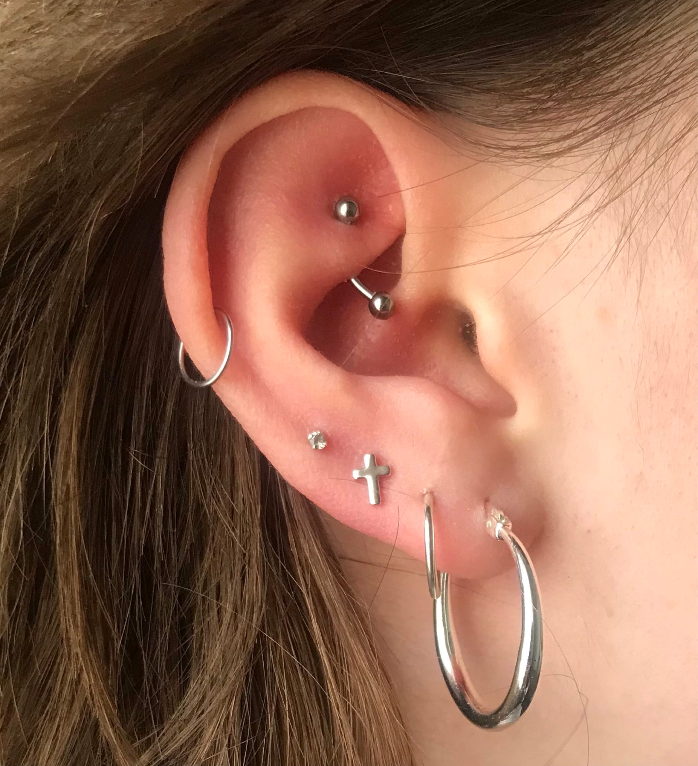 Tiny Cross Stud Earrings in Sterling Silver, Silver, or Gold, Dainty Earrings, Extra Tiny, Stacking Earrings, Cross Earrings