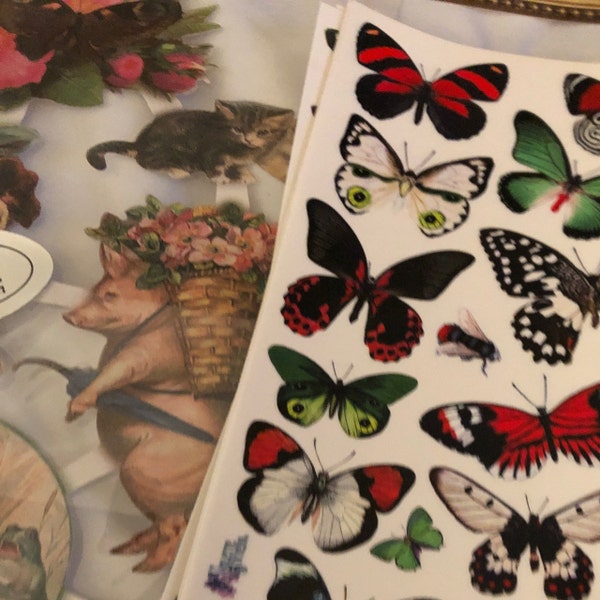 3 Sheets Self Adhesive Butterfly Stickers Each Sheet 3-3/4" by 7-7/8 ...