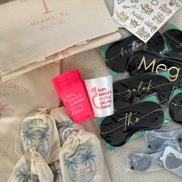 Club Bachelorette Palm Tree Tote Beach Bachelorette Hangover Kit Bag ...