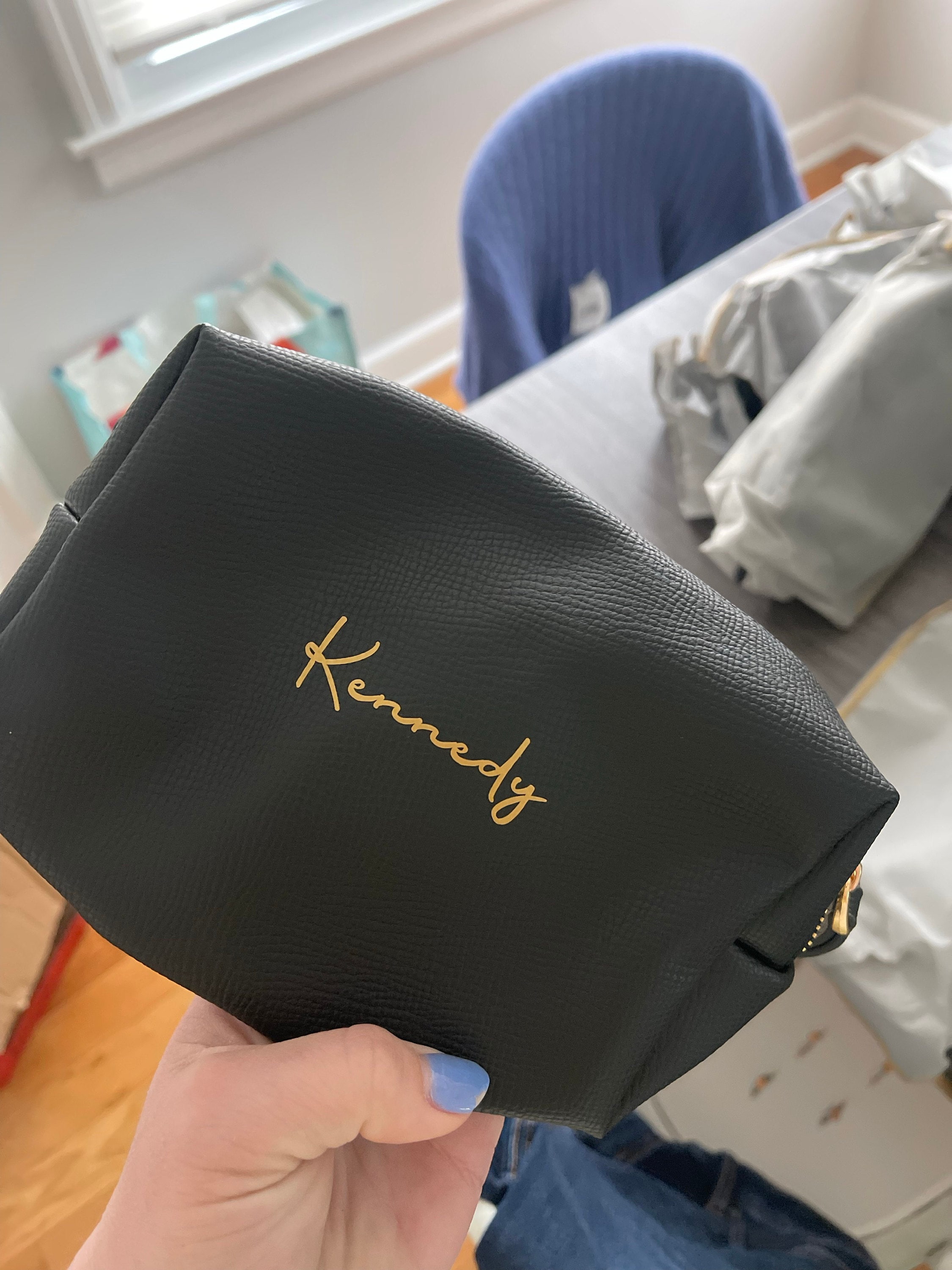 Personalized Bag for Bridesmaid Squad | Clutch Makeup Bag - A Stylish and Customizable Gift for Bachelorette Parties!