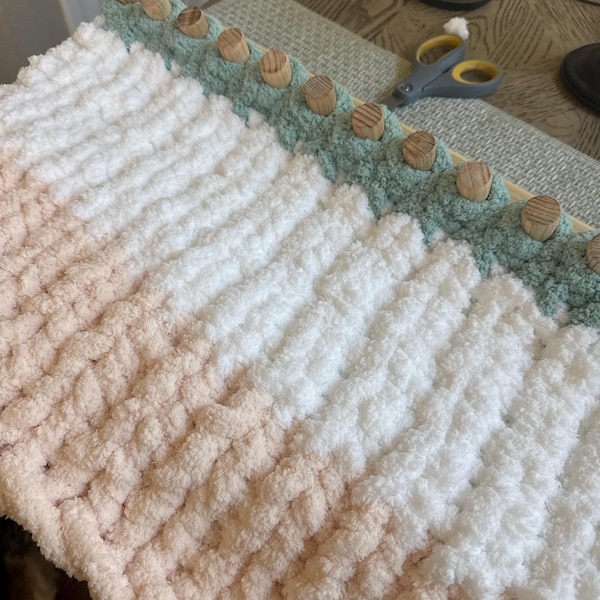 Log Cabin Blanket PDF Pattern Circular Knitting Machine Pattern Easy ...