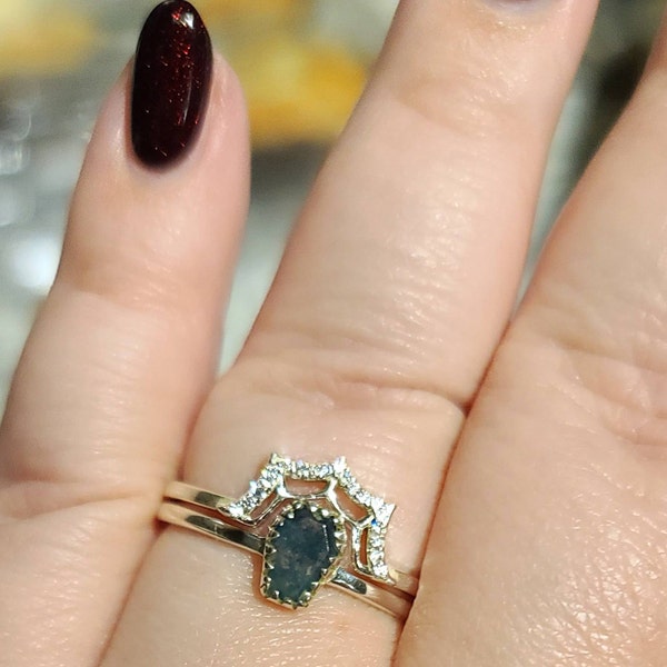 22 x 22MM 18KT Gold-Fill North Star Adjustable Ring
