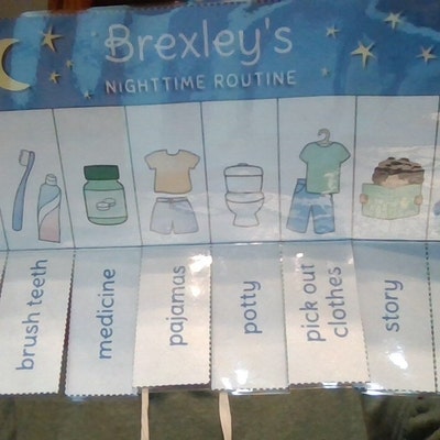 Bedtime Routine Chart, Printable Folding / Flip Chart : Kids Daily