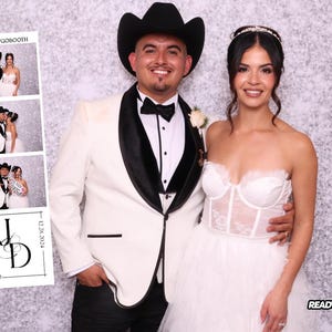 Elegant Wedding Photobooth Template, Minimalist B&W, Wedding Monogram, 2x6 Photo Strip Template for Wedding, Bridal, Custom Instant Download