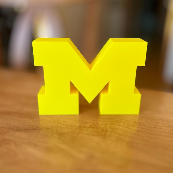 Block M Decor: Maize & Blue 3D Printed Letter - Etsy