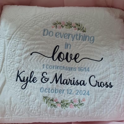 Personalized Heirloom Wedding/anniversary Quilt, Custom Name Blanket ...