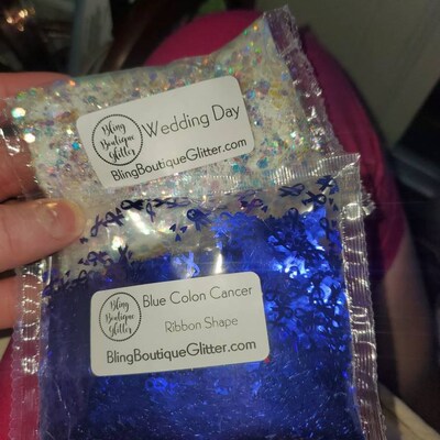 Blue Colon Cancer Awareness Ribbon Glitter - Etsy