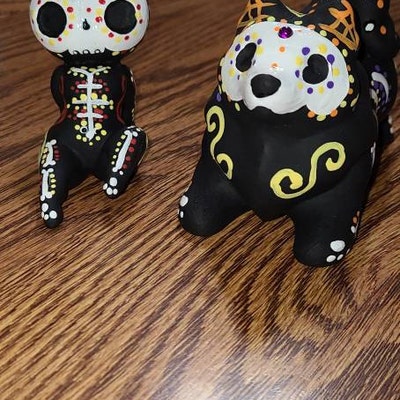 Original Sugar Skull Bunny Figurine Hand Painted 3D Printed - Etsy