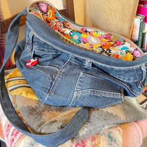 DIY Denim Bag Sewing Pattern, Slouchy Zipper Bag, 2 Sizes Bag Printable ...