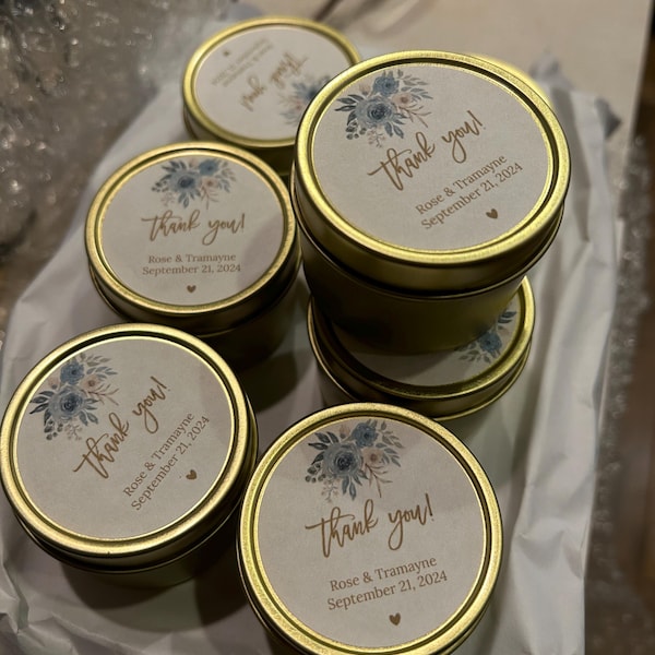 Wedding Favors/ Bulk for Guests / Blush Floral Candle Favors / Set of ...