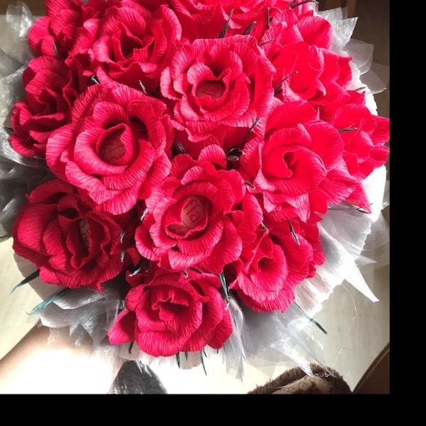 Papier crépon rose clair 50cm x 2,5m - Articles de fleuristerie 4A
