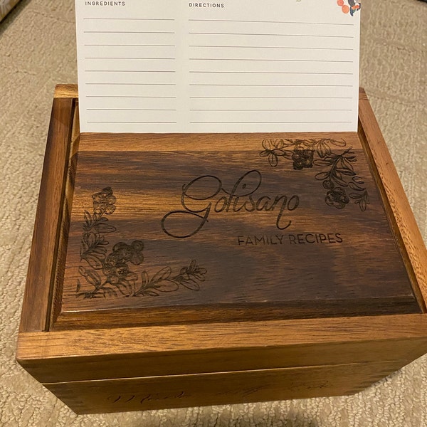 Gorgeous Wood Recipe Box | All Occasion Recipe Box for 4x6 Cards ...
