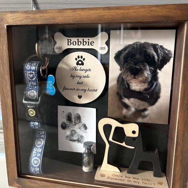 Pet Memorial Shadowbox, Dog Condolence Gifts, Pet Loss Sympathy Gifts ...