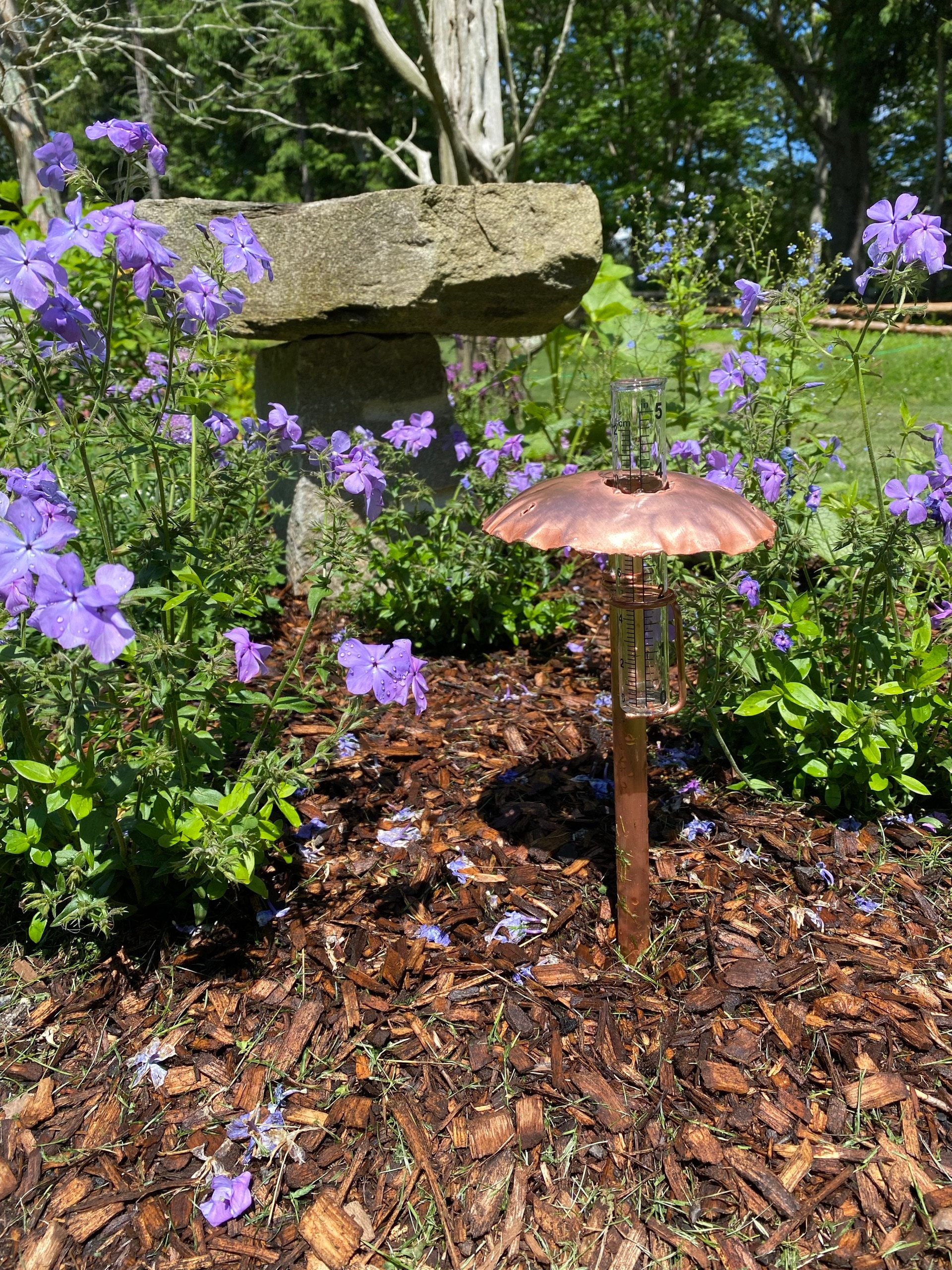 Copper Mushroom Rain Gauge