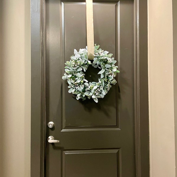 Year Round Lamb's Ear and Eucalyptus Wreath With White Berries, Winter ...