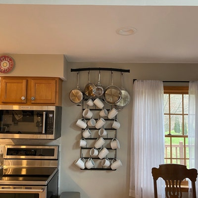 Hand Forged, Hammered, Pot Rack With 5 Hooks - Etsy