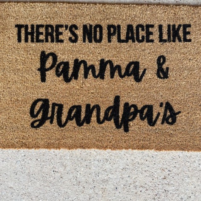 There's No Place Like Grandma and Grandpa's Doormat, Home Decor,  Personalized Doormat, Grandparents Gift, Welcome Mat, Front Doormat, Porch  