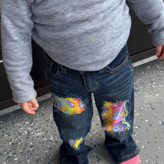 Sponge Bob Square Pants Birthday Jeans Ripped Distressed