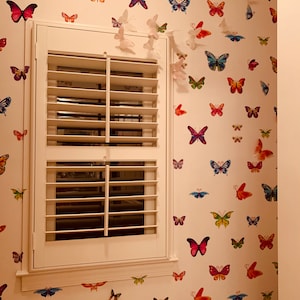 Innovative Stencils Easy Peel and Stick Instant Home Decor Wall Sticker - Colorful Butterflies Nursery Decals #3005