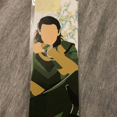 Custom Marvel Loki Bookmark Minimalist Style Superhero Art Geeky Comic ...
