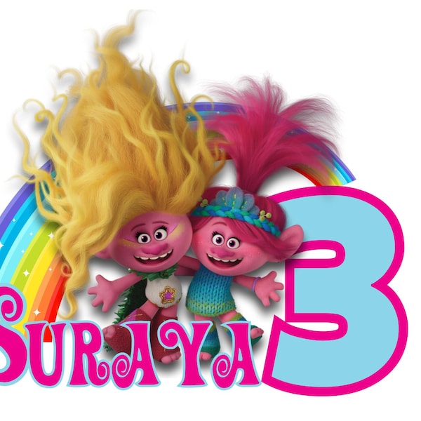 EDITABLE Trolls PNG, Poppy Trolls Birthday Template, Viva Poppy Clipart ...
