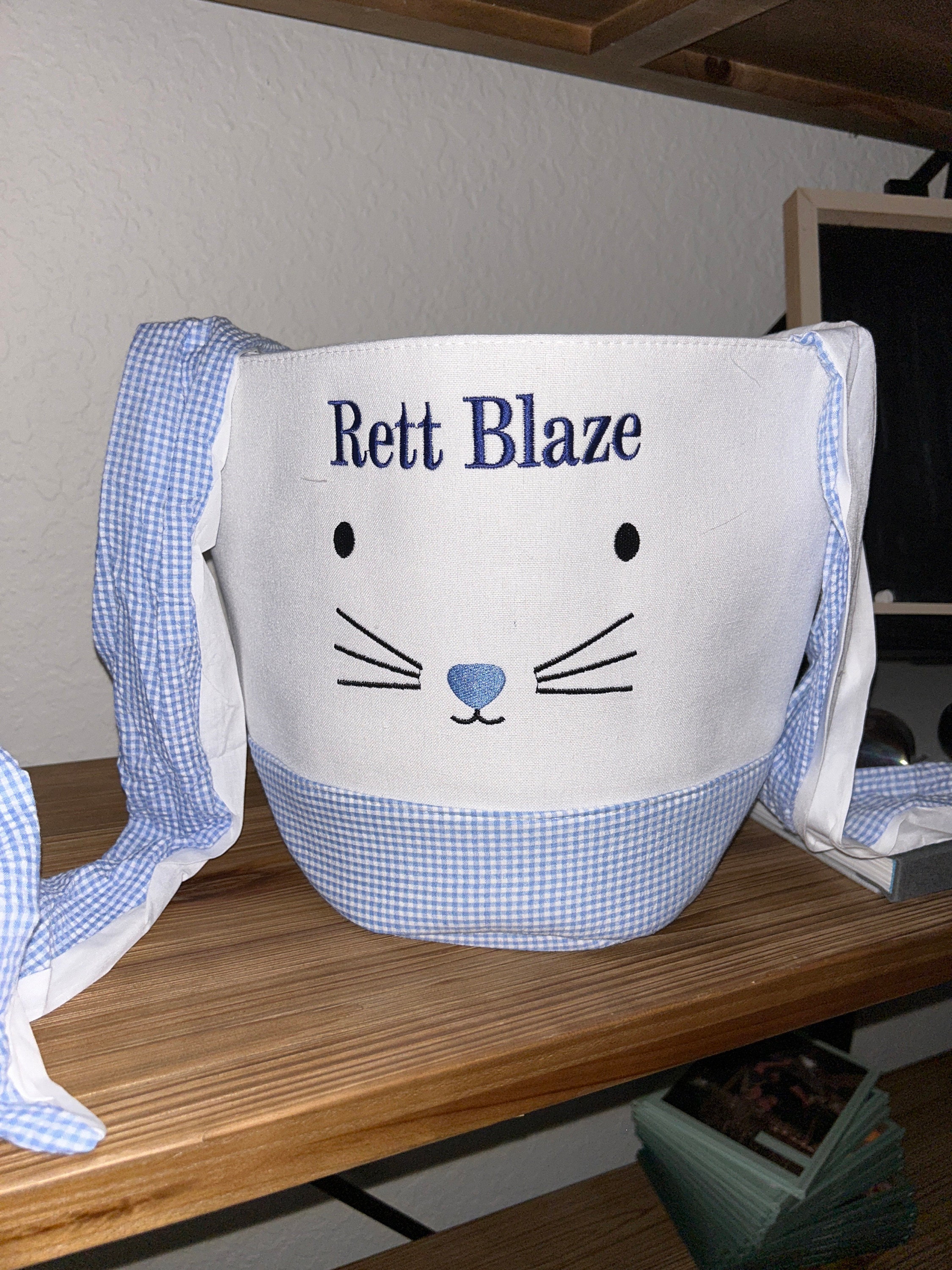 Easter basket, Personalized Easter Basket, monogram easter basket, girls basket, boys basket, girls easter basket, embroidered, Check, bag