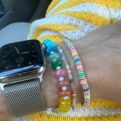 Mixed Metal Muse: Two-Toned 18k Gold Beaded Stacking Bracelet