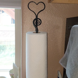 Paper Towel Holder Iron Hanger Vertical Wall Cabinet Mounted