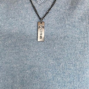 Mens Necklace Black Bar Necklace Custom Men Necklace Men's Necklaces ...