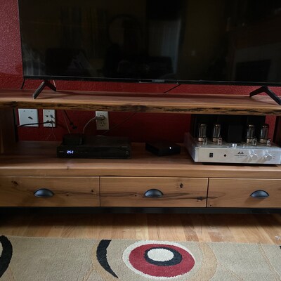 Walnut Wood TV Unit & Console, Modern and Unique Design Decor