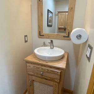 Espejo De Pared Rectangular 36 X 24 Pulgadas Con Marco De Madera - Estilo Rústico Para Baño, Dormitorio O Entrada