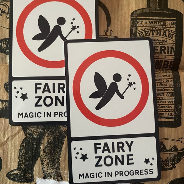 fairy-zone-tiny-metal-road-sign-etsy
