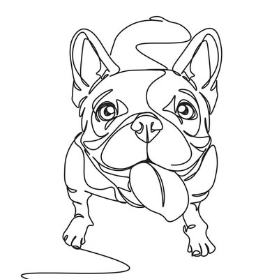 Custom Pet Portrait Dog Cat Line Drawing Gift Personalized - Etsy