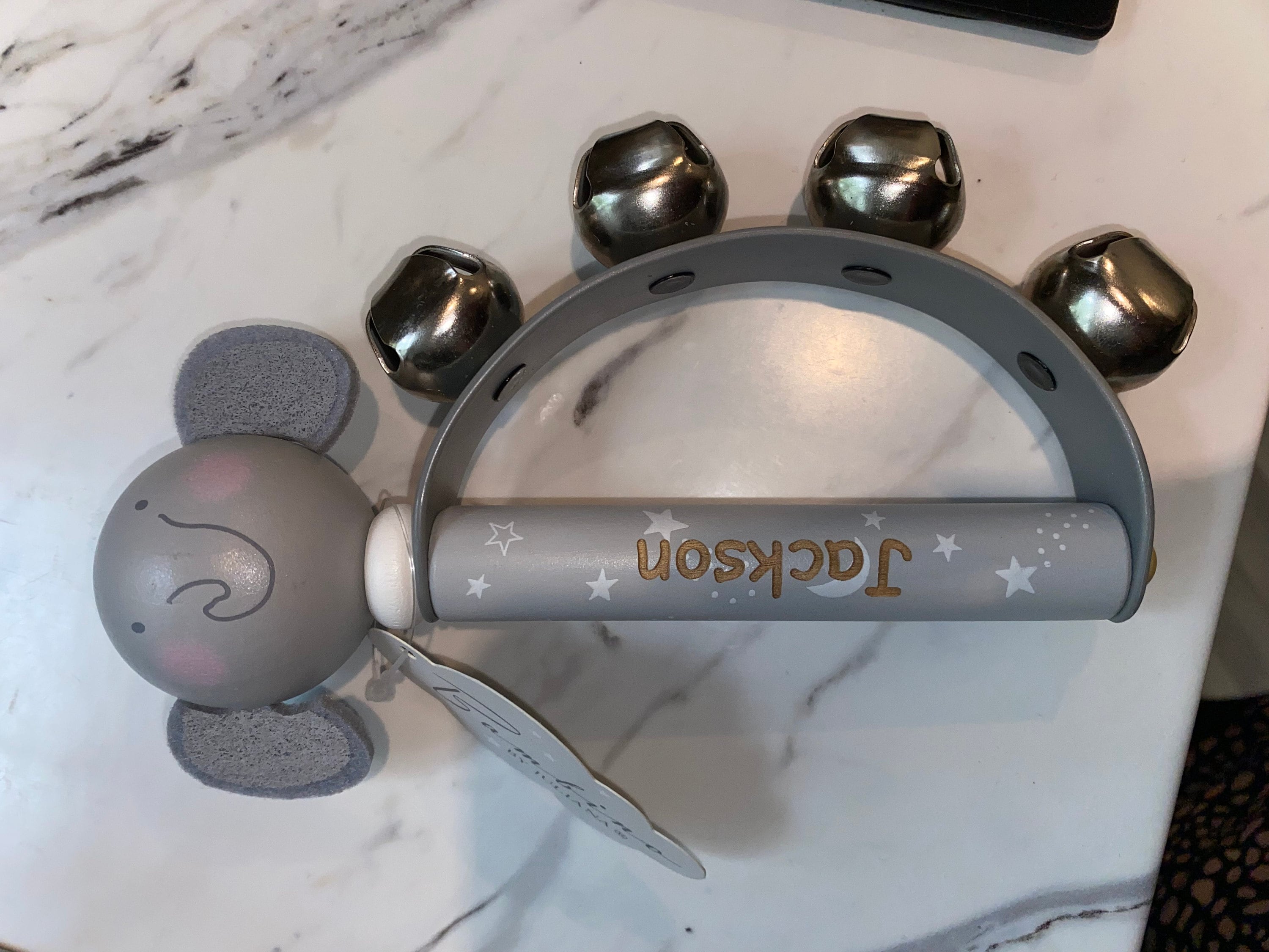 Personalised Wooden Bell Rattle, Engraved Baby Gift, Birthday, Christening, Christmas Present, Musical Instrument, Music Gift