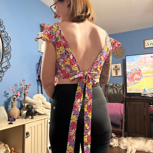 Top Sewing Pattern | XS-XXXL| Tie Back Top Pattern | Ruffled Top ...
