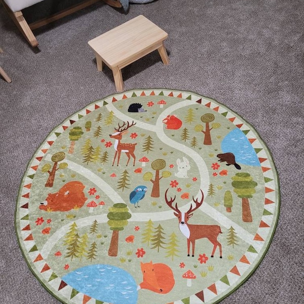 Cheerful Forest Children's Rug|best Gift İdeas for Children's|handmade ...
