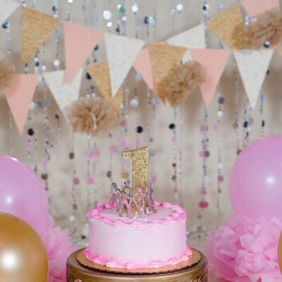 Instant Download // Pink, Mint and Gold Banner // Mint and Gold Party ...