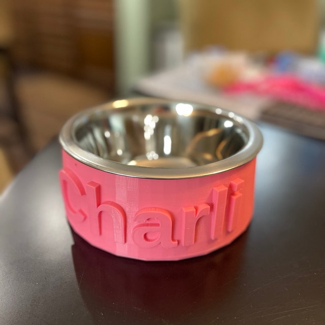Custom 3D Printed Pet Bowl With Name Multiple Sizes Food 