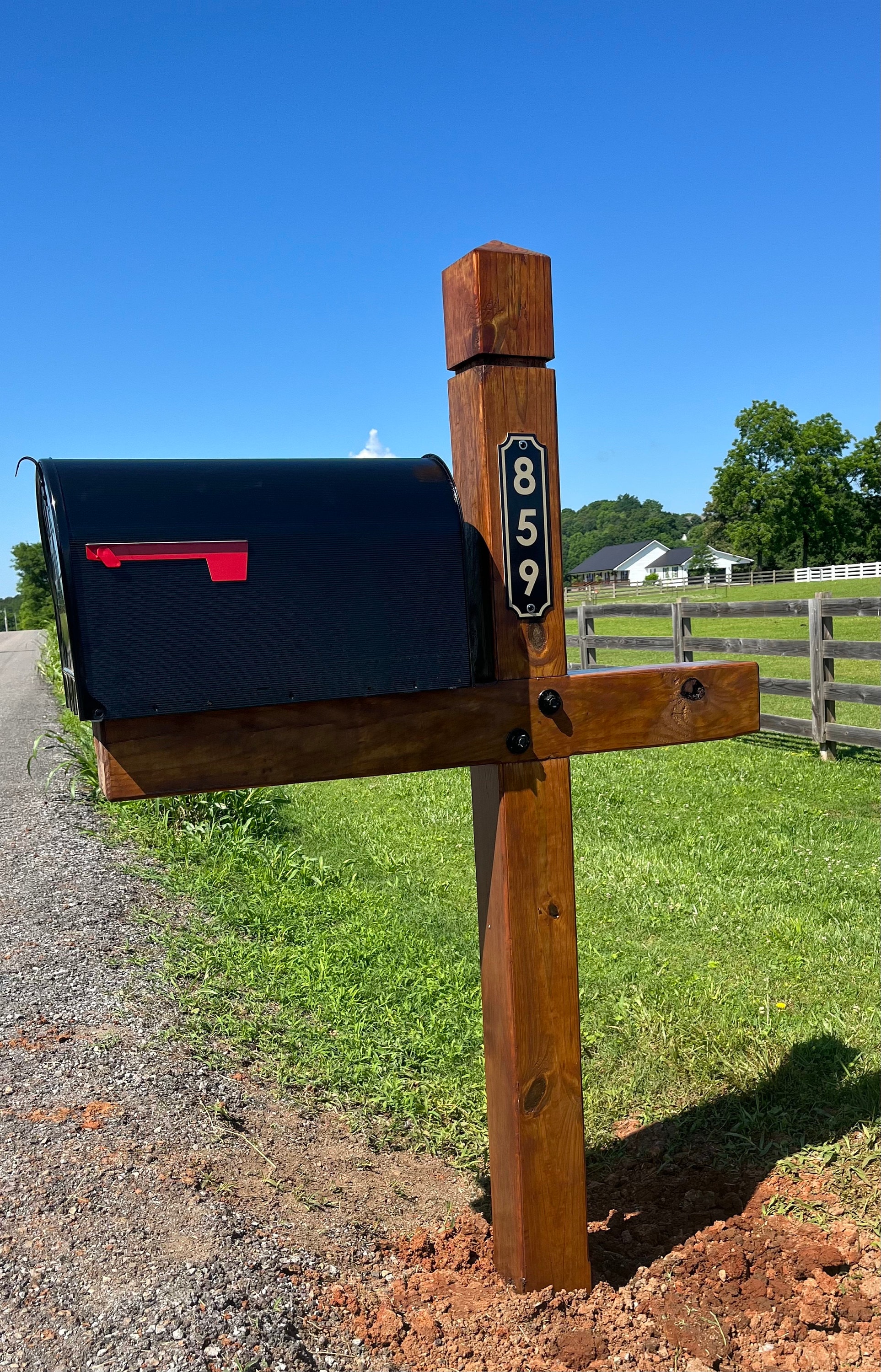 Pair of Aluminum Reflective House Numbers Address Signs for Mailbox Post and Street Address Display. Large, easy to read number plaques.