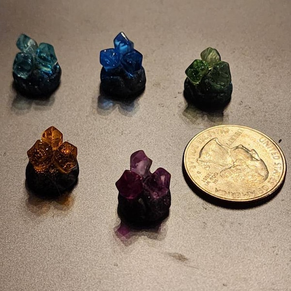 Blue Fish Tokens, Craft Supplies, One-of-kind Miniatures, Craft ...