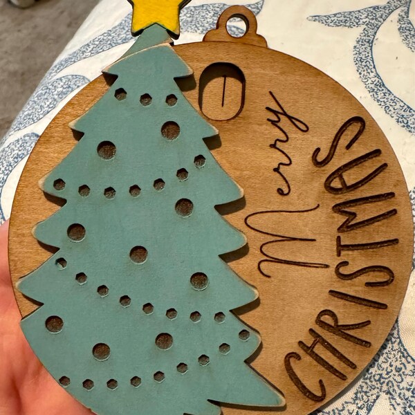 Christmas Tree Countdown Sliding Ornament | Star Lever Turning Calendar ...