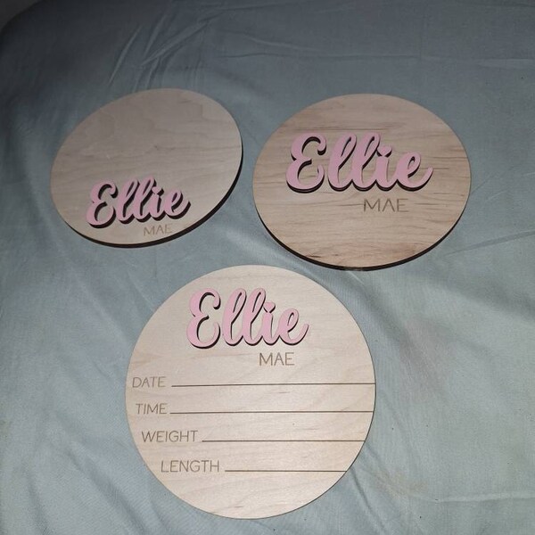 Round Baby Birth Stats & Footprint Sign, Hospital Footprint Sign for ...