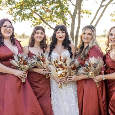 Wildflower Bride Bouquet Burnt Orange / Festival Meadow Bouquet ...