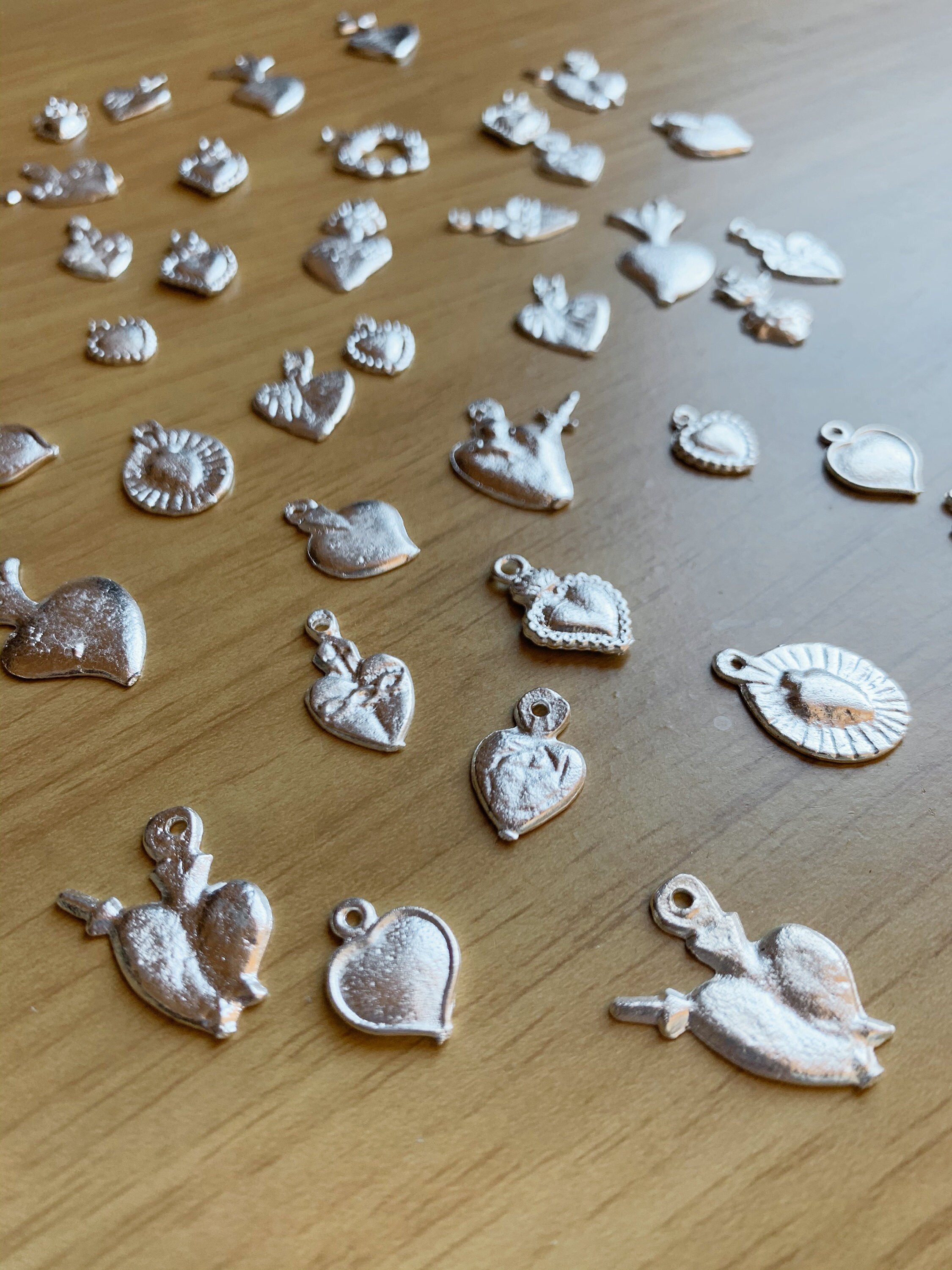 Milagros Charm Milagro Assorted Silver Tone Hearts Wholesale Etsy