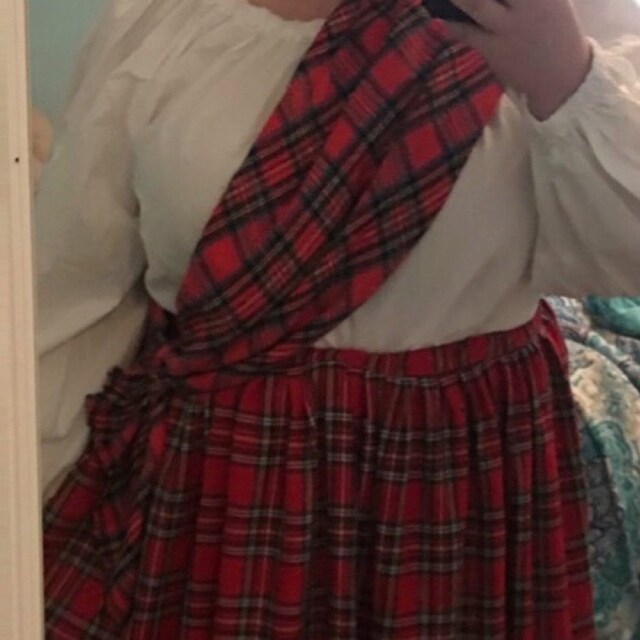 Ladies Victorian skirt Dress Stewart tartan costume fancy dress Hogmanay