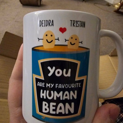 You Are My Favourite Human Bean Mug, Couples Mug, Personalised Mug ...