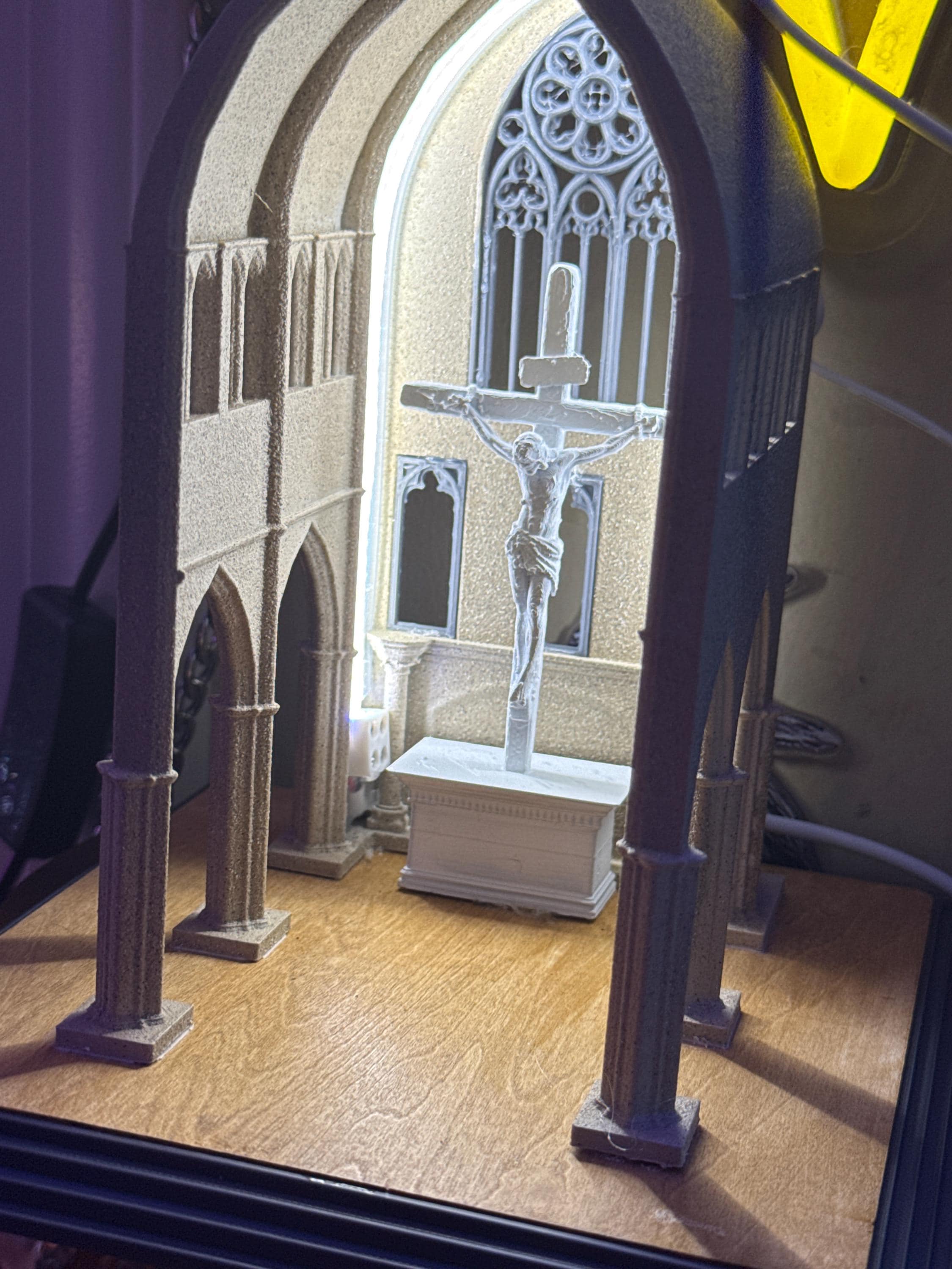 Mini-Kirchenlampe Jesus gekreuzigt Jungfrau Maria Jesus mit Heiligem Herzen