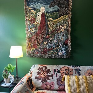 Throne of Glass Inspired Woven Blanket Manon & Abraxos Wildflowers
