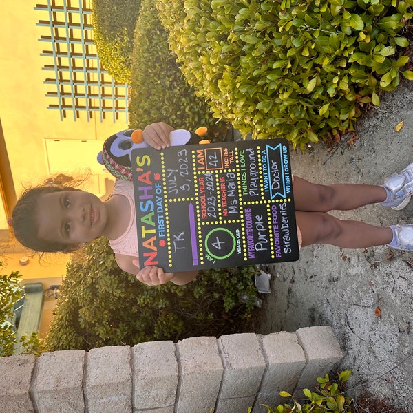 First Day or School Chalkboard Sign, Back to School Sign, Reusable ...